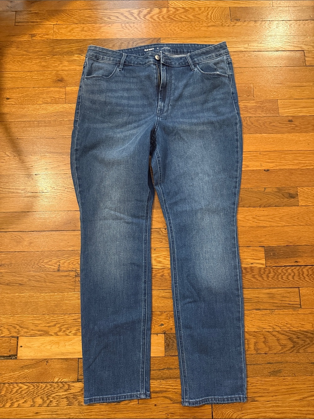 Old Navy Women's Dark Blue Straight-Leg Jeans